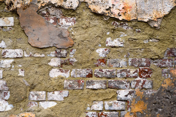 Old brick stone wall texture background, black