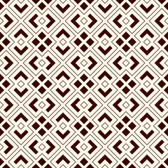 Outline seamless pattern with geometric figures. Repeated squares and rhombuses ornamental abstract background.