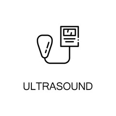 Ultrasound flat icon or logo for web design