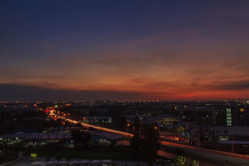 Fototapeta na wymiar Bangkok in the twilight.