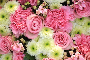 Pink wedding flowers