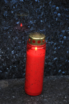 Candle on a grave