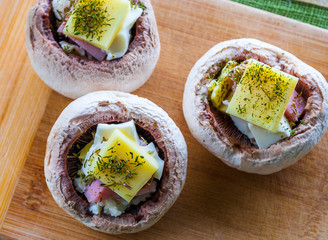 Raw Stuffed Mushrooms With Cheese