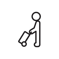 man with luggage icon illustration