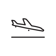 plane landing icon illustration