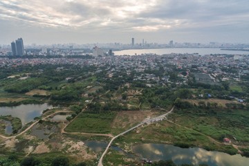 Obraz premium Hanoi City Vietnam Aerial Drone Photo