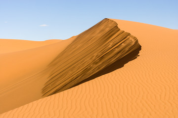 Sunset at the dunes of Hassi Labiad, Morocco