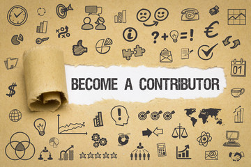 Become a Contributor Papier mit Symbole