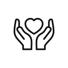 hands holding heart icon illustration