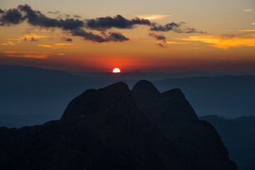 Beautiful sunset at Doi Luang Chiangdao-Chiangmai (Thailand)