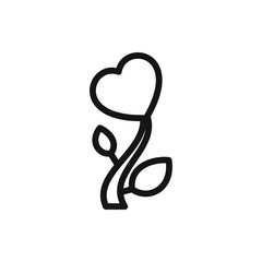heart flower icon illustration
