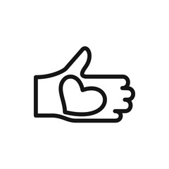 hand with heart icon illustration