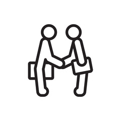 businessman shaking hands icon illustration