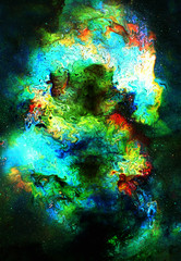 Obraz na płótnie Canvas Nebula, Cosmic space and stars, blue cosmic abstract background.