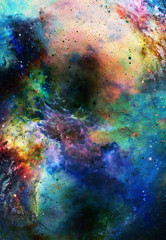 Naklejka na ściany i meble Cosmic space and stars, color cosmic abstract background.