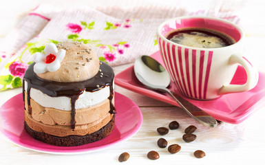 Cup of coffee and cake