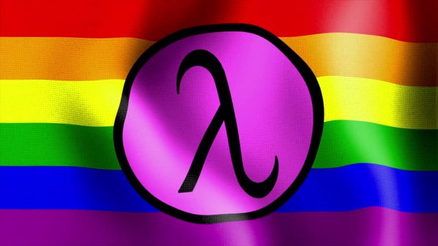 10578 waving rainbow flag lambda sign
