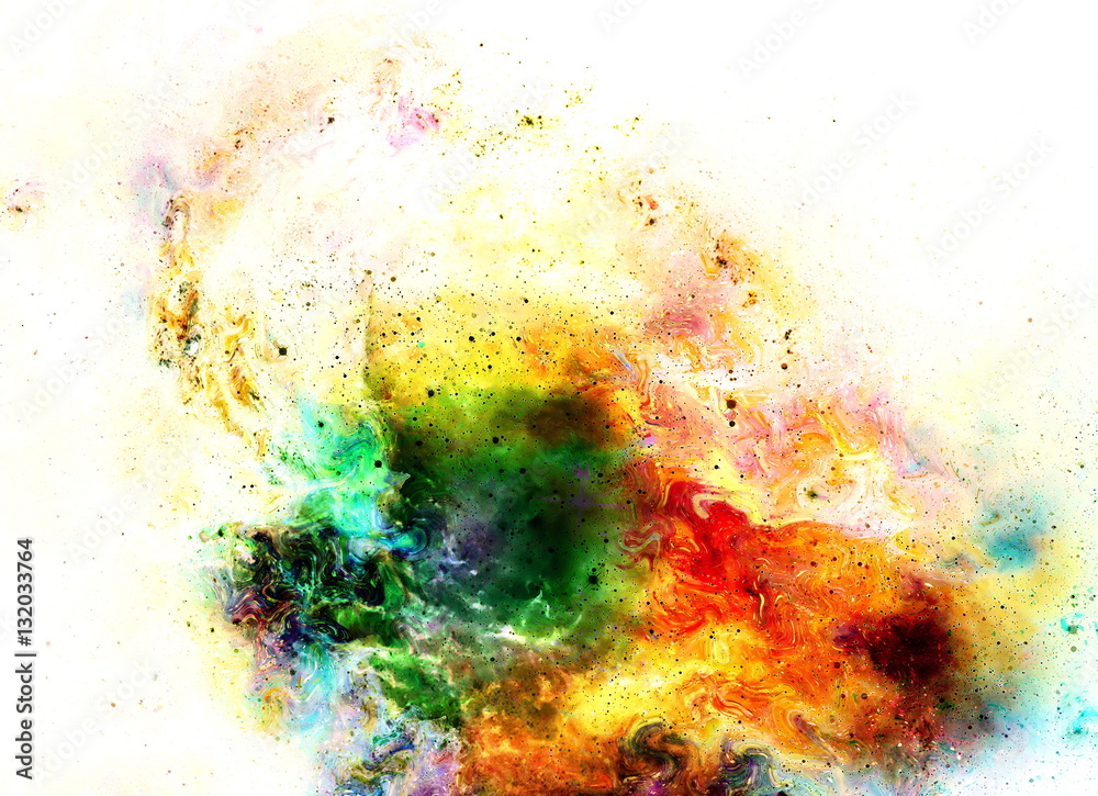 Poster cosmic space and stars, color cosmic abstract background. fire effect in space.