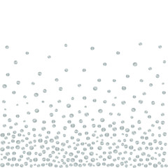 Abstract background of random falling silver dots on white. Hand drawn by markers confetti pattern. Suitable for textile, wrapping design, greeting cards etc. Vector eps8 illustration.