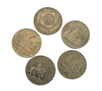 Old Soviet Rubles In Honor Of The 1980 Summer Olympics