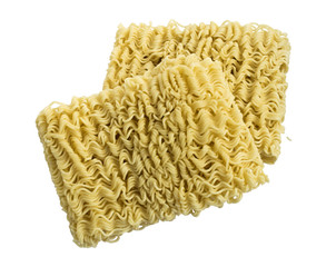 Instant noodles or ramen isolated on white background.