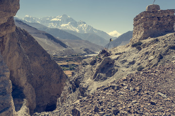 Trail through a narrow pass.
