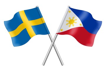 Flags. Sweden and Philippines