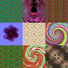 Set of abstract digitally rendered patterns