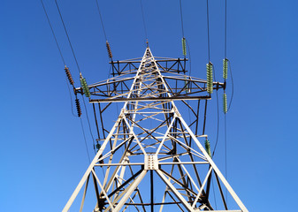 High voltage powerline transmission pylon