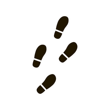 Vector illustration trail of shoe print. Step by step sign icon. Footprint shoes symbol. footstep