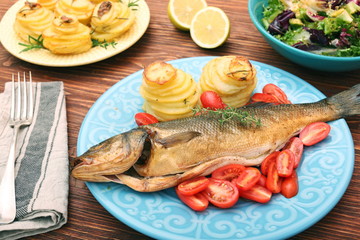 Smoked sea bass