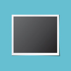 White paper photo frame isolated mock up. Realistic photograph with blank space for your image. Detailed vector eps10 illustration.