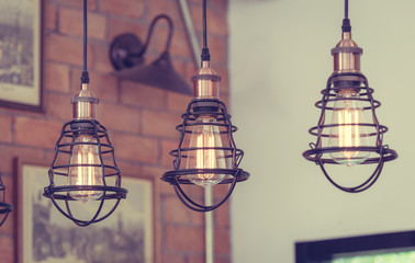 Antique pendant cage light and lantern lamps. (vintage style)