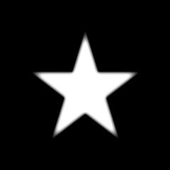 fuzzy white star. black background