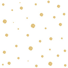 Background with gold glittering circles . Vector illustration.