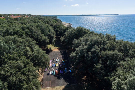 Holiday in Lanterna Croatia Aerial Drone Photo