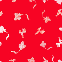 Seamless background with festive bows