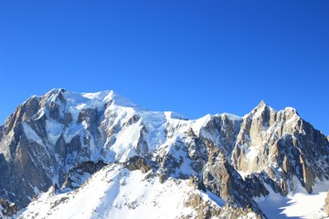 Mt. Blanc with blue sky in background