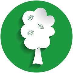 Fruit tree icon in paper style