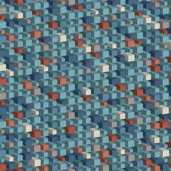 Abstract geometric pattern - blue parallelepipeds