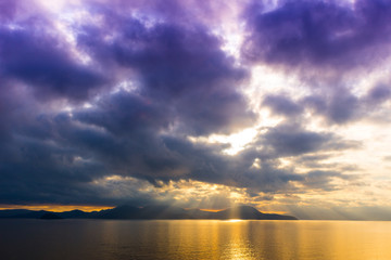 Fototapeta na wymiar Cloudscape on Elba Island in Tuscany