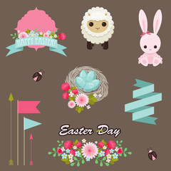 Easter design elements vector collection.