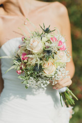 wedding bouquet wiht ring in rose