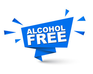 Blue easy vector illustration isolated paper bubble banner alcohol free. This element is well adapted for web design.