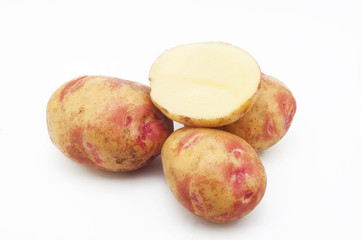 Potatoes isolated on white background