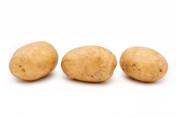 Quality of potatoes Riviera. Potatoes isolated on white backgrou