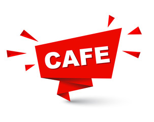 Red easy vector illustration isolated paper bubble banner cafe. This element is well adapted for web design.