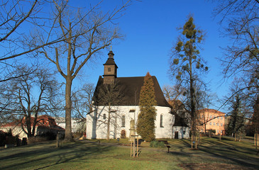 church of Saint Jost in the park in autumn, Frydek-Mistek, Czech Republic