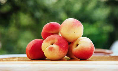 apricots on wooden board