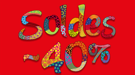 Soldes -40% 2021 promotion rouge red patchwork Sales